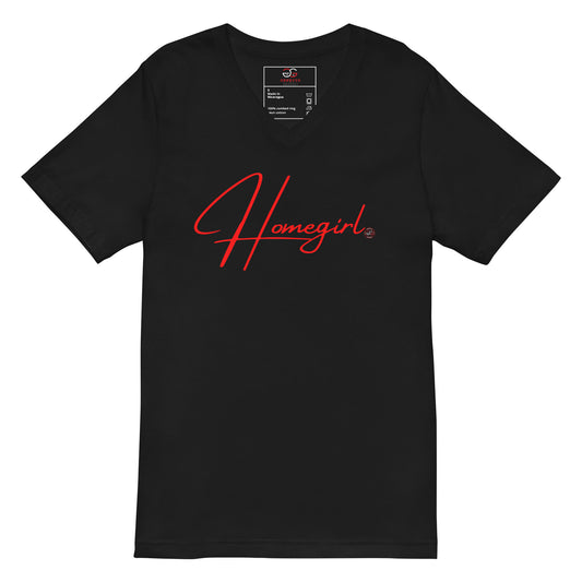 "Homegirl" - Unisex Short Sleeve V-Neck T-Shirt